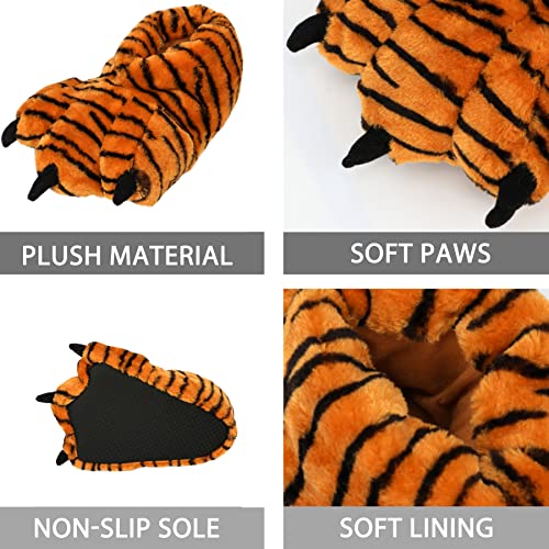 Image of Women Plush Animal Paw Slippers Funny Novelty Bear Claw Slippers Cozy Furry Warm Memory Foam Slippers Gifts for Halloween Christmas