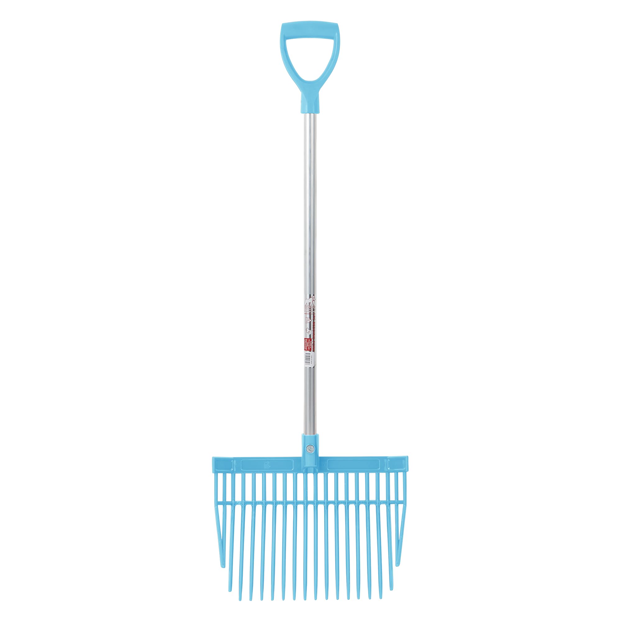 Red Gorilla Small Bedding Fork with Short D Handle Sky Blue Lightweight For Stable Bedding Mucking Out Pitchfork for Hay and Garden Compost 110cm Long