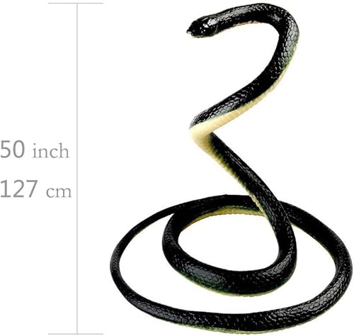 Miniatura 2 de NAKIMO Juguete de serpiente falsa de goma realista de 50 pulgadas para accesorios de jardín y broma práctica