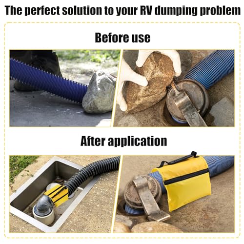 Image of 2pcs RV Sewer Weight Bag, Sewer Hose Support, RV Hose Fastening Device with Zipper Camper Sewer Accessories to Decrease Accidental Spillage and Prevents Waste Lines from Dislodging