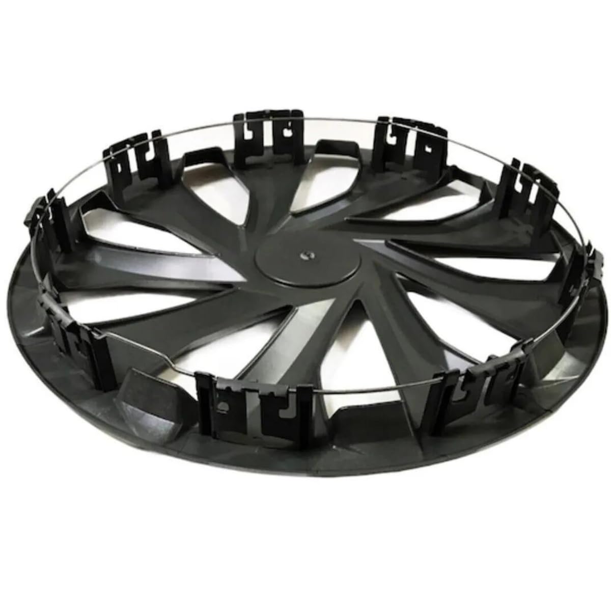 Trimak Set di 4 copricerchi da 15 pollici, colore nero, design a vento