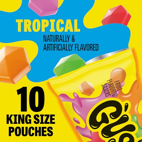 Image of Gushers Tropical Fruit Flavored Snacks, King Size Pouches, 10 ct, 19 oz