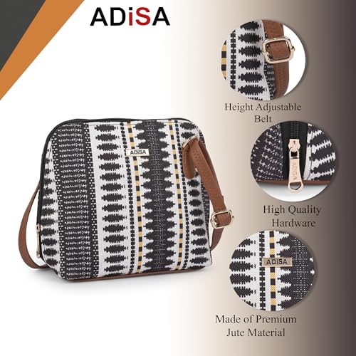 Image of ADISA Women Girls Floral Print Faux Leather Sling Bag Crossbody