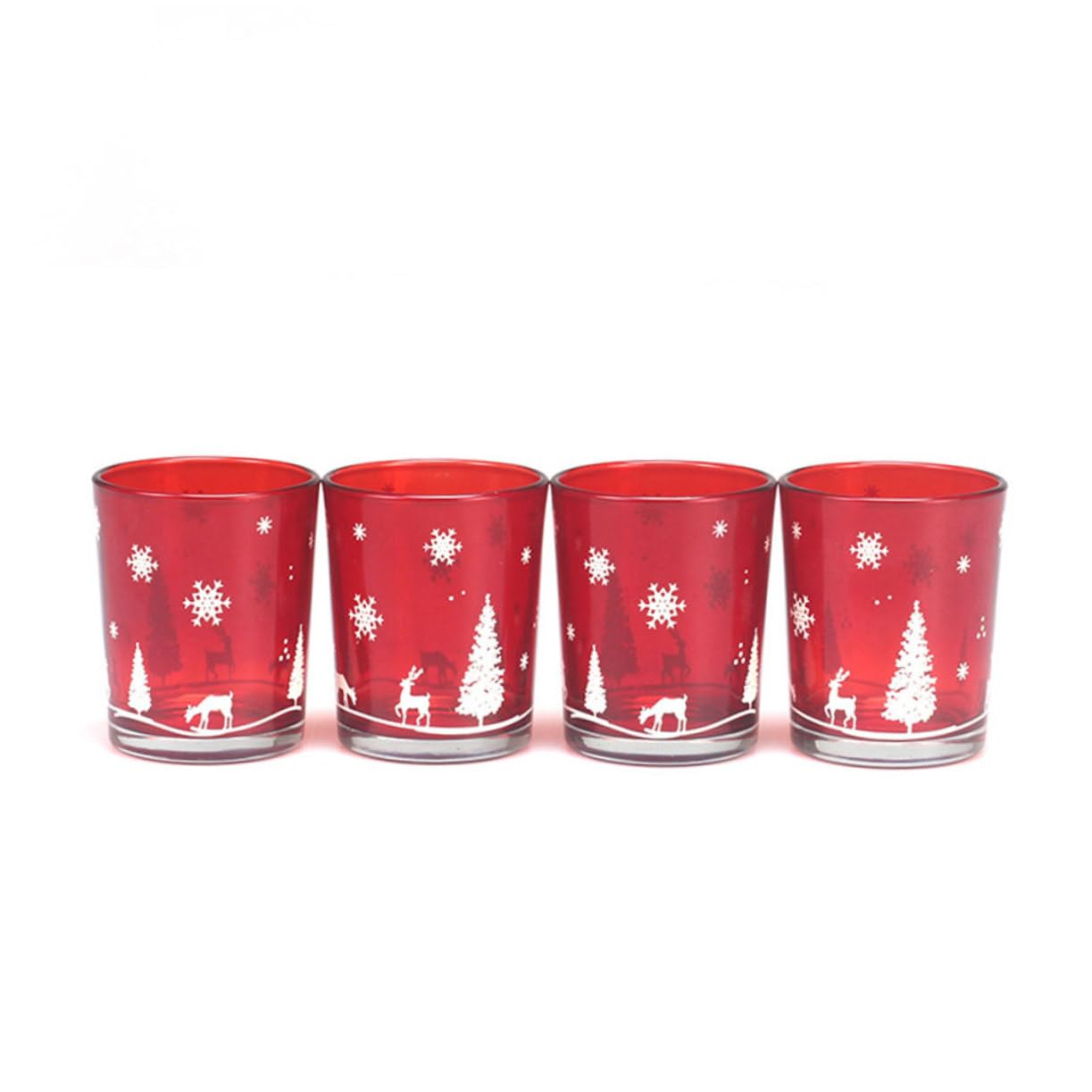 Cabilock 10 Piezas Taza De Vela De Fiesta Centro De Mesa Navideño Velas Candelita Candelabro Portavelas De Navidad Candelero Votivo Taza De Vela De Aromaterapia Decoración Navideña Vidrio