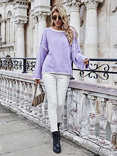 Image of SALENT Women's Casual Oversized Sweaters Loose Soft Chunky Knit Long Batwing Sleeve Pullover Sweater Outfit Sweatshirts Tops