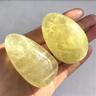 FORLUZ Piedras de Palma de Cristal de Citrino Amarillo de Cuarzo Natural for decoración del hogar Piedra de Cristal (Color : One Size, Size : Around50-60mm)