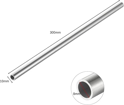 Miniatura 2 de Eowpower 5 piezas de tubo de tubo de metal capilar redondo de acero inoxidable 304 0.394 x 0.315 in, diámetro exterior x longitud 118.1 in