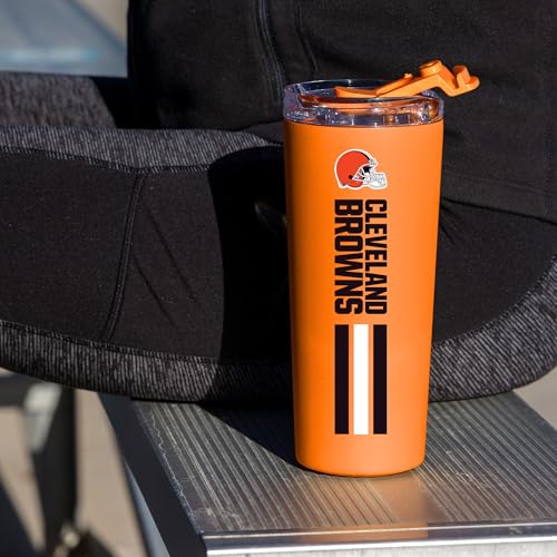 Image of Rico Industries NFL Football 24oz Stainless Steel Tumbler with Lid and Dual Functioning Lid