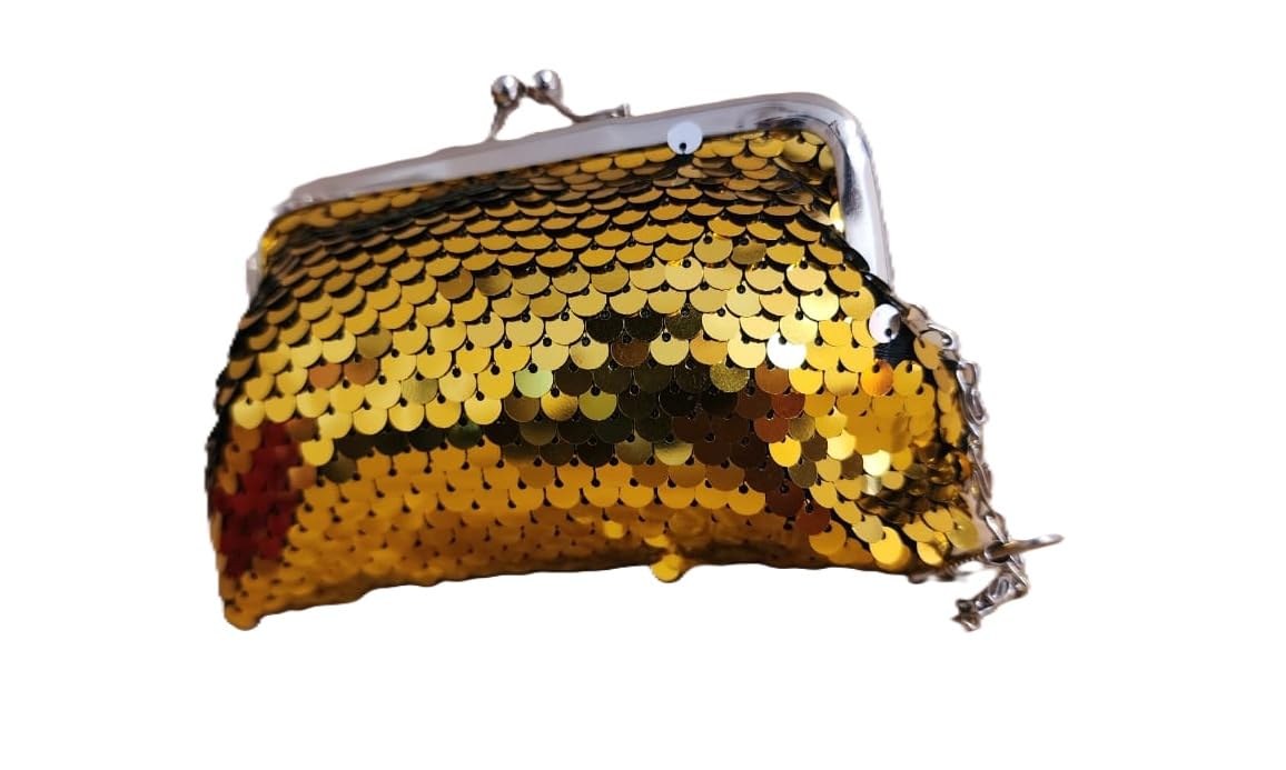 Retro look Mini Sequins Clutch Purse with Metal Frame Closure. Credit/Debit card and currency use only. NO space for a Smartphone. Ideal Gift Handbag for young Girls-image-34