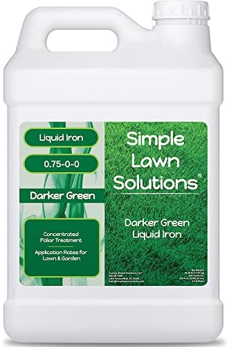 Simple Lawn Solutions - Liquid Iron Darker Green - Chelated Micronutrients - Concentrated Booster for Lawn, Indoor Plants and Outdoor Garden (2.5 Gallon)