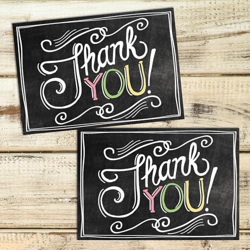 Image of Great Papers! Chalkboard Thank You Note Cards with Envelopes, 4.875 x 3.375 inch, 24 Count (2015002)