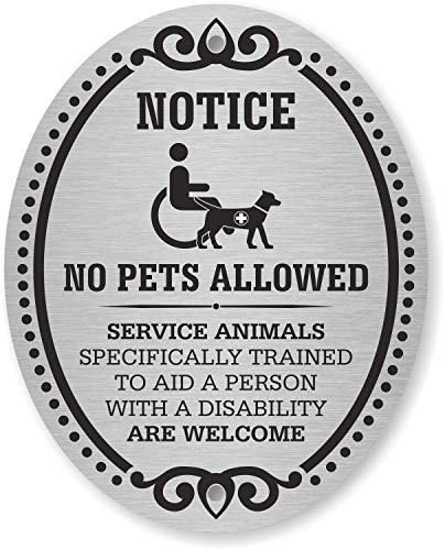 Plaque No Pets Allowed aluminium haute résistance pour porte de bureau