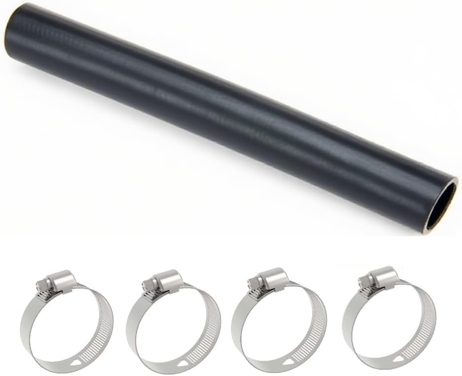 YSIL Gasoline Fuel Filler Neck Hose 1-1/2" ID Straight 15 7/8" Length Reinforced Gas Tank Filler Hose with 4 Clamps