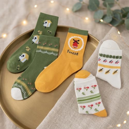 Image of Cotton Men's and Women's Printed Funky Socks - Unisex Ankle-Length, Odour Free, Breathable (Multicolor, Combo Pack of 5)