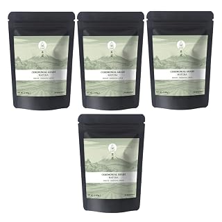 SADO Ceremonial Grade Matcha Green Tea Powder | Resealable Pouch 34 Servings Traditional Stone Ground Preparation for Whisked Tea and Hot Water Beverage Use| Pack of 4, 100 gm Each