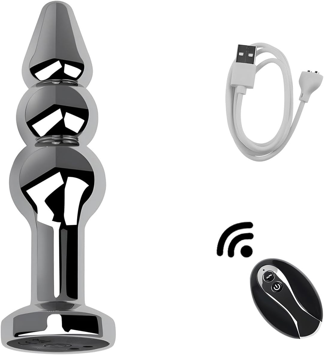 Anal Vibrating Butt Plug, Metal Anal Plug Vibrator Anal Dildo Prostate Massager with 10 Vibrations, Anal Sex Toys Large with Remote Control, Graduated Adult Toys for Men Women (Vibrating F)