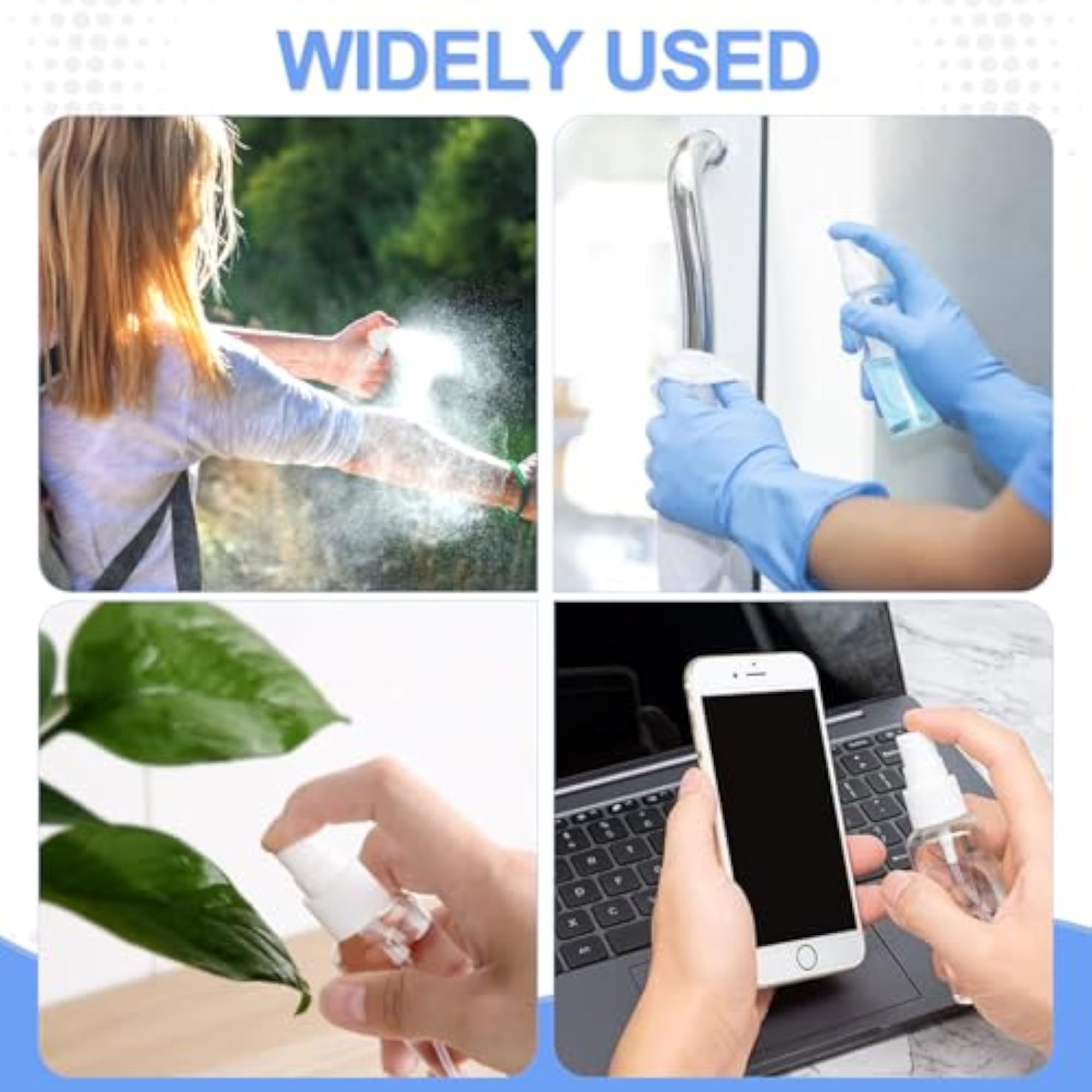 4Pcs Small Mist Spray Bottle Set, 50ml Each