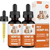(2-Pack) Organic Hemp Oil for Dogs and Cats - Pet Hеmp Drops for Anxiety Relief, Stress,Pain, Calming, Sleep, Arthritis - Treats Chews - Support Hip and Joint Health - Rich in Omega 3-6-9