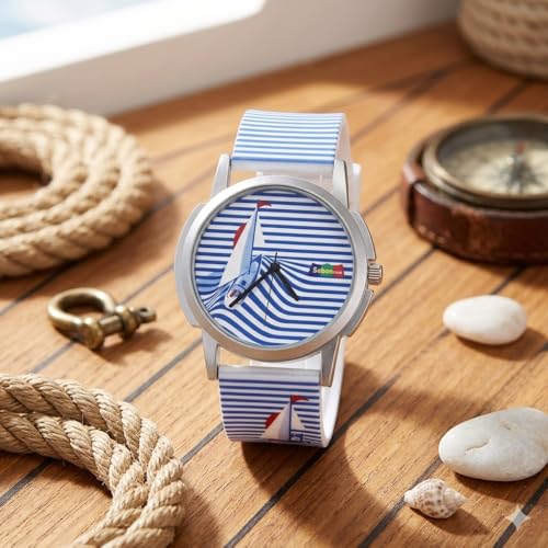 Image of Multicolor Designer Funkey Theme Silicone Strap and Dial Wrist Watch - Fun-108