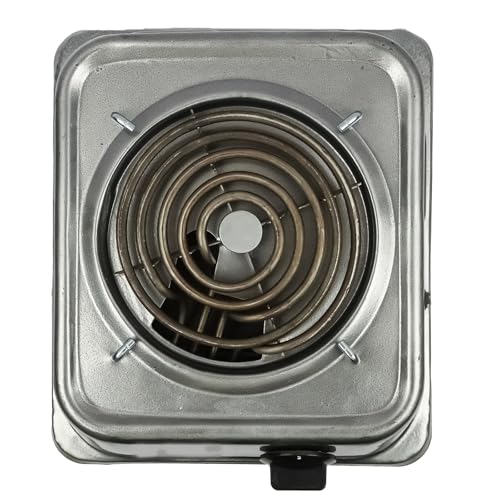 Image of Electric Single Burner Hot Plate, Portable Coil Cooking Heater with Temperature Control, Silver