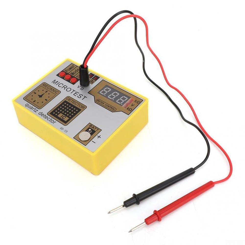 Minhe QD-20 - Strumento di manutenzione per orologio, tester per impulsi della batteria dell'orologio QD20, per movimento al quarzo, con funzione smagnetizzatore, monitoraggio in tempo reale, ABS e