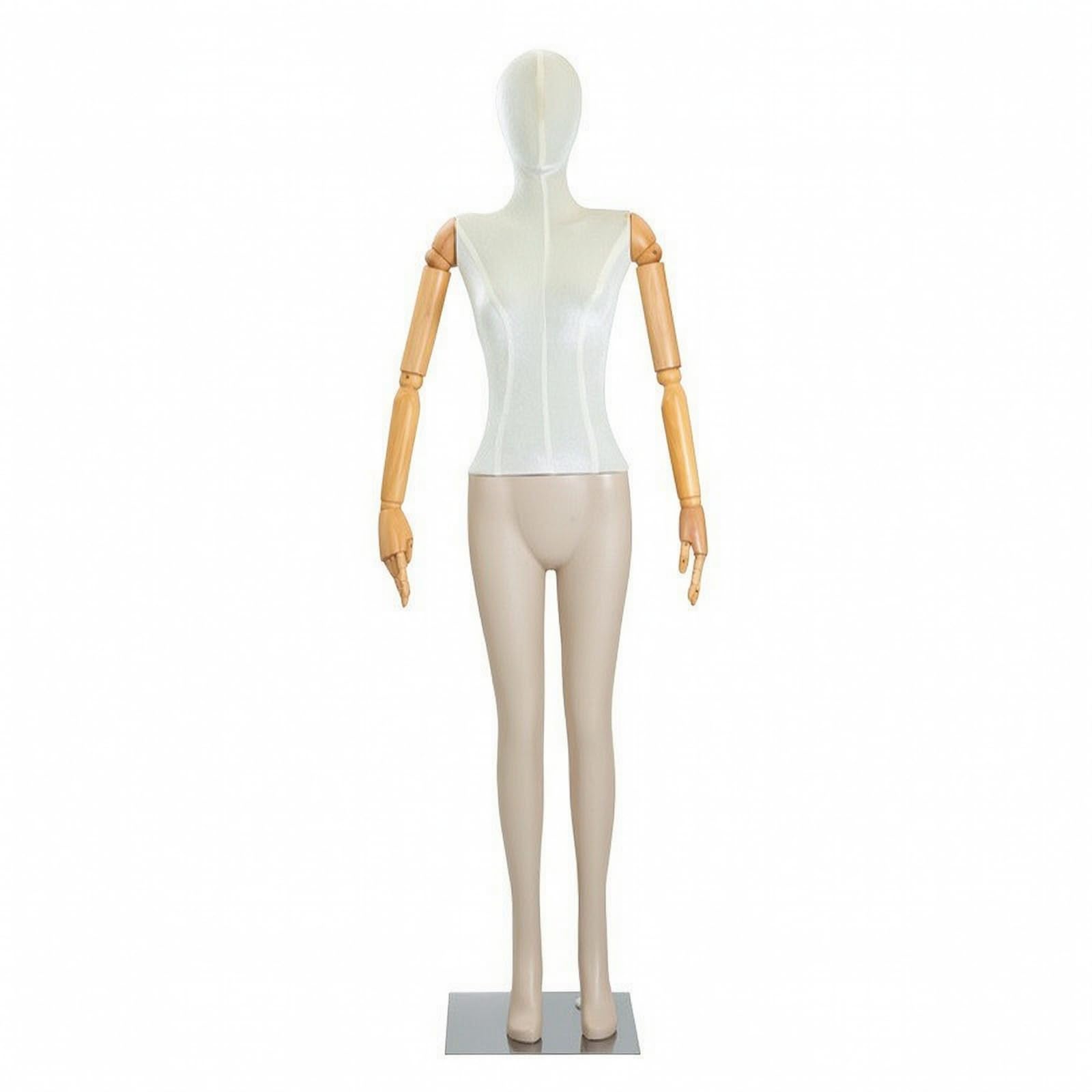 Schaufensterpuppe mit Standplatte verstellbar Gliederpuppe mit Gelenken flexibel Schaufensterfigur Standfuß für , Koreanischer Stil, Flache Schulter, Flache Brust, Aufrecht