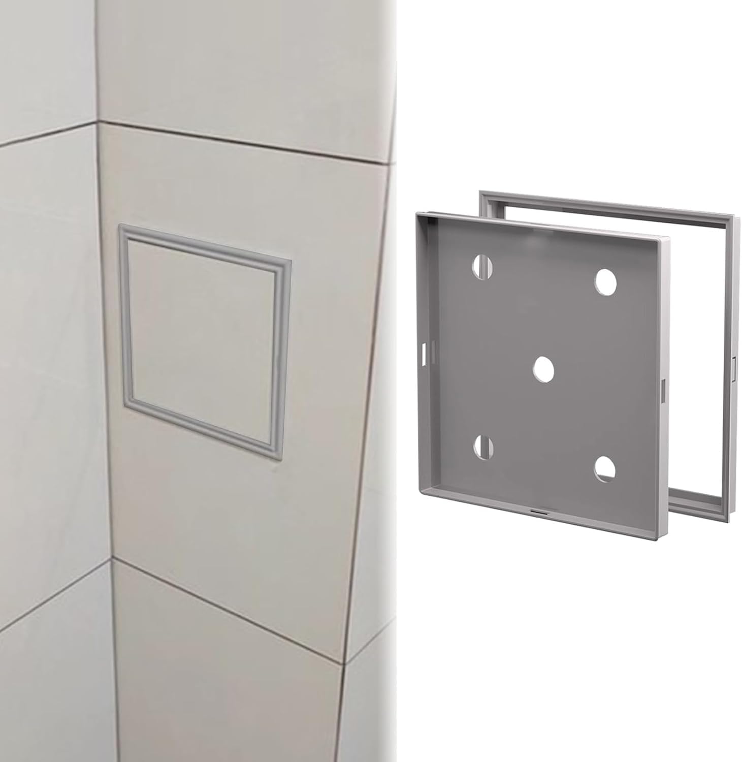 k3Mq9Rw Recessed Access Panel Concealed Flush Access Panels, Ducts/HVAC Ducts/electrical Panel Covers(Grey,20x20cm (7 7/8" x7 7/8"))