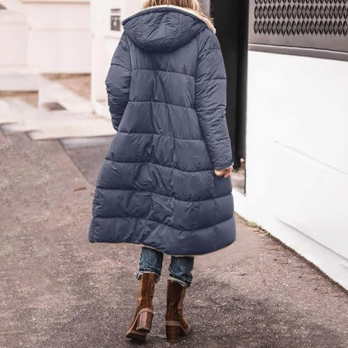 Winter Jacket for Women Warm Reversible Fleece Sherpa Lined Quilted Jackets Zip Up Hooded Long Casual Puffer Coat4