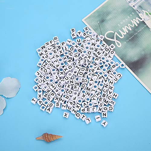 Contas de letras quadradas, material faça você mesmo de alta qualidade, 500 unidades de contas de ac