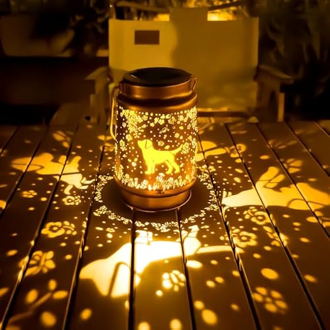 Dog Solar Lanterns Outdoor Waterproof, Dog Gifts for Women Mom Grandma, Hanging Solar Lights for Yard, Patio, Lawn, Pathway, Tabletop, Porch, Garden Decor
