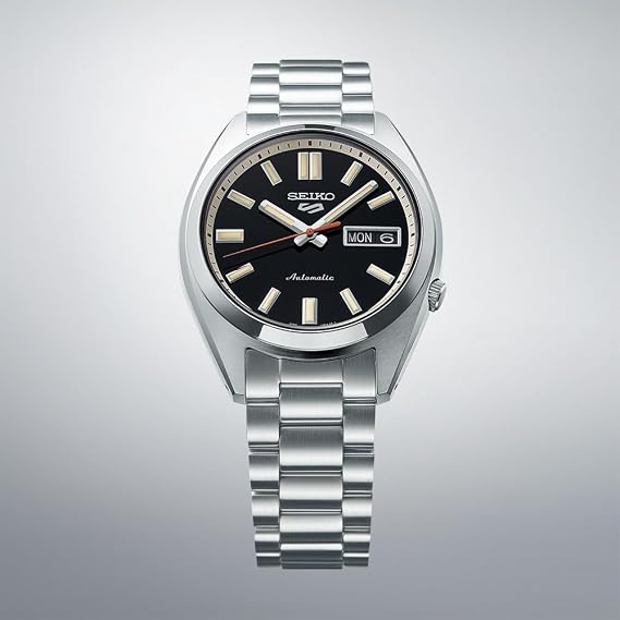 Seiko Watch 5 Sports SBSA255 Men's Watch, Made in Japan, Mechanical, Automatic Hand Winding, SNXS Series, Date Day Calendar, See Through Back Dial, Black Stainless Steel