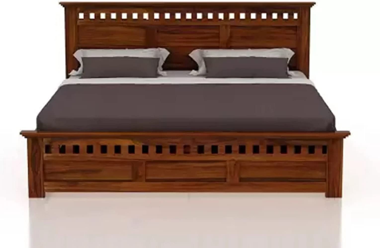 MAMTA Decoration Sheesham Wood King Size Bed with Box Storage Solid Wood Double Bed Wooden Palang Bed for Bedroom Living Room Home Furniture (Natural Finish)-image-36
