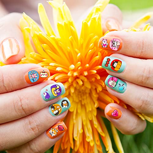 Qpout Gemischt Tier Nagel Aufkleber Abziehbilder (600 Muster), Katze Panda Alpaka Dinosaurier Hund Hase Igel Tiger 3D Selbstklebende Nageldekoration für Mädchen Kinder