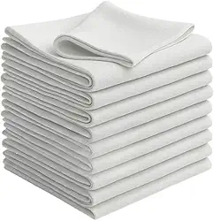 Pano de Prato Branco Liso Santa Margarida Kit com 10, 20, 30 e 40 Peças(10,Liso)