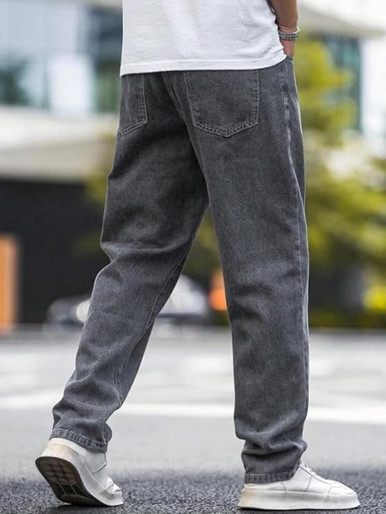 Image of JAAR Men's Baggy Jeans - Relaxed Fit Streetwear Denim Pants | Oversized Wide-Leg Mid Rise Jeans