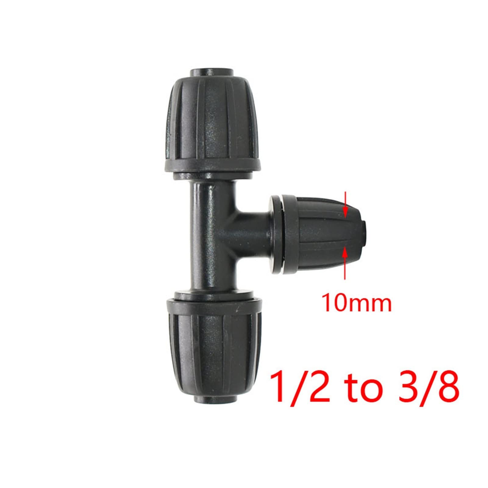 Adaptador de Conector de Utilidad Adaptador de Conector de Manguera Paquete de 2 Conectores de Manguera de Pe de 16 Mm 1/2 Pulgada a 1/4 1/8 Reductor de Presión Desviador Manguera de Jardín Herramient
