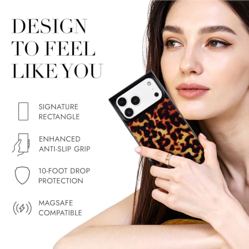 Image of COCOMII Rectangle for iPhone 18 Pro /17 Pro Case, Amber Tortoiseshell