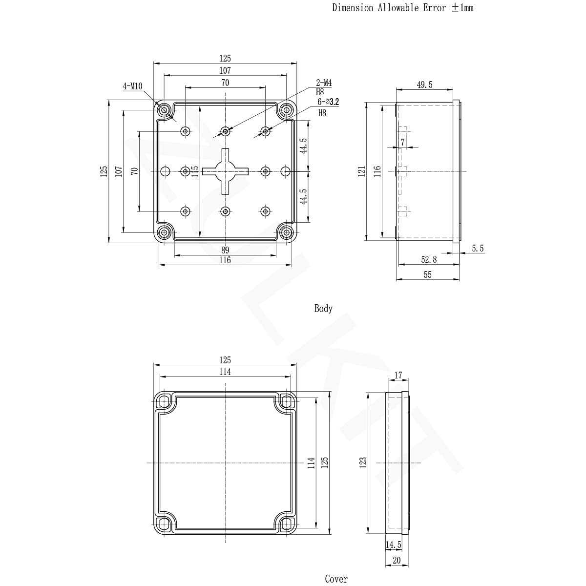 Zulkit Waterproof Junction Box - IP67 Electrical Enclosure -6