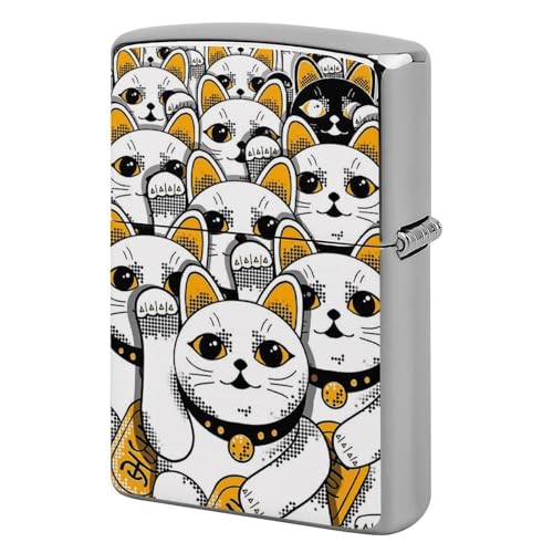 ライターケース ZIPPO/ジッポー兼用ケース 招き猫 ジッポライターカバー 互換性のある 軽量 おしゃれ 両面プリント メンズ レディース 贈り物