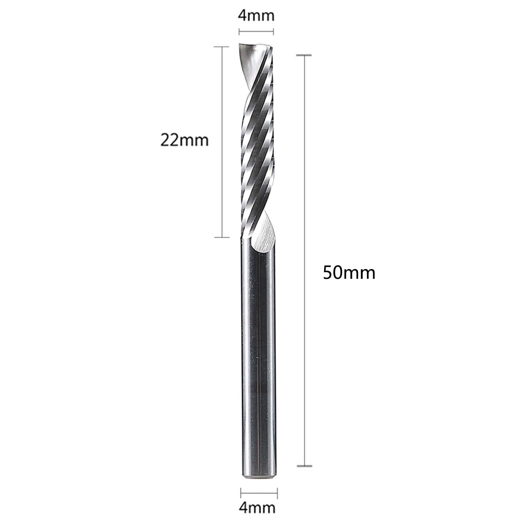SpeTool 5 Stück Alu Fräser 4 mm (1/6") Schaft CNC Holz VHM 22mm Schnittlänge Schaftfräser für Aluminium und Kunststoff
