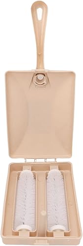 Miniatura 5 de Cepillo de limpieza de residuos de alfombras, cepillo de limpieza de polvo de mano con rodillos dobles, cepillo de limpieza de barrido de sábanas