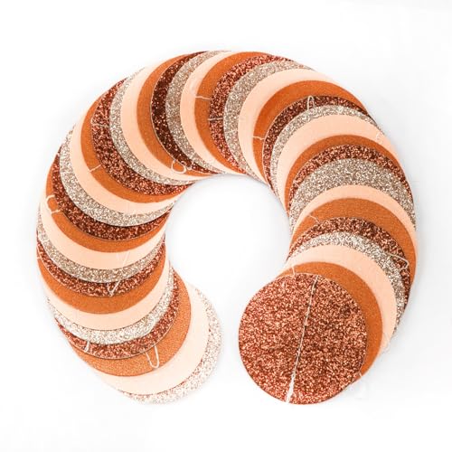 Image of Boho Brown Rose-Gold Party-Decorations Streamers-Garland - 52ft Fall Birthday Hanging Paper Banner,Autumn Baby Bridal Showe Neutral Burgundy Wedding Bachelorette Decor Hugfond