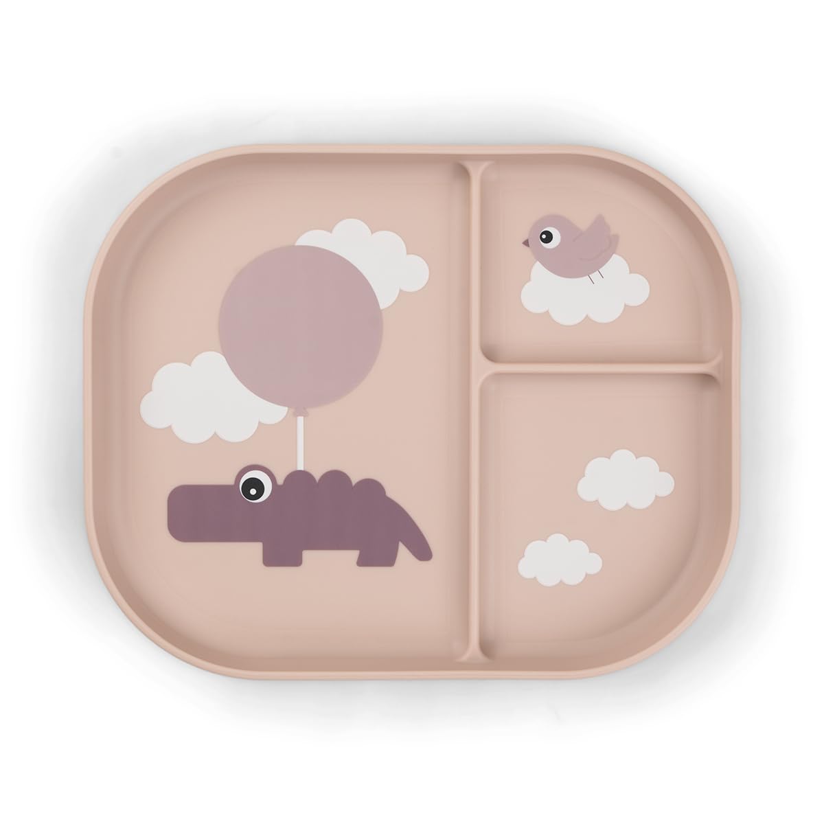 Done by Deer Foodie Children's Plate with Dividers - Children's & Baby Plate Non-Slip - BPA-Free Children's Tableware and Baby Tableware Made of 100% Food Grade PP - 22 x 18 x 2 cm โ image 1