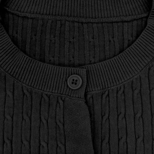 Plain Round Neck Cardigan Cropped Knit Cardigan Button Cardigans for Women - image 4
