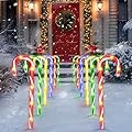 HELESIN 12 Pack Christmas Candy Cane Lights with Remote Control, 25.6" Upgraded Christmas Pathway Markers Lights Waterproof Outdoor Decorations with 8 Lighting Modes for Patio Garden Yard Xmas Decor