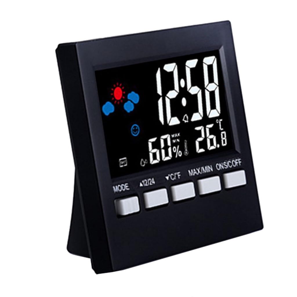 Calendar Clock Alarm LED Backlight Temperature Humidity Display Sound Control Color Screen Weather