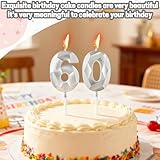 Yiran Silver 21st Birthday Candles, Number 21 Happy Birthday Candles, Silver Cake Topper Decorations for Birthday Party, Wedding Anniversary Celebration Supply for Men Women（Age 21） - Image 7