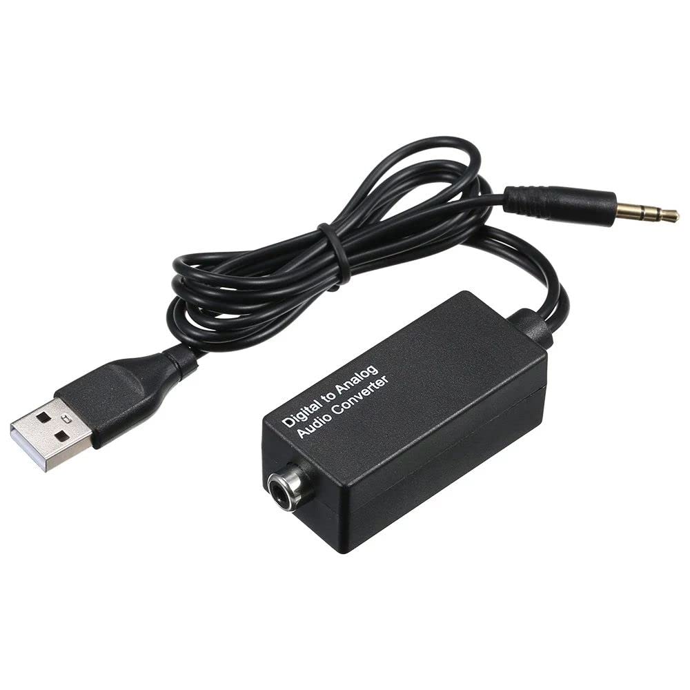Convertidor de Audio Convertidor de Audio Digital a analógico HiFi Calidad de Sonido no destructiva Señal Estable Coaxial + Puertos de Audio de 3,5 mm