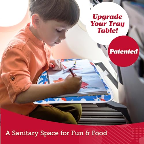 image for Lusso Gear Kids Airplane Tray Table Cover - Storage Pockets for Toddle