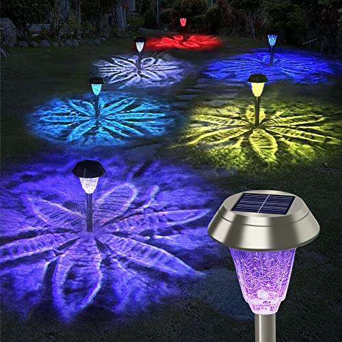 HYSapientia® 6 Stück Groß Glas solarlampen für außen garten stehend...